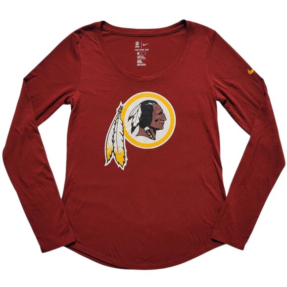 Nike Womens Washington Reskins Fan Round Neck Long Sleeve Tee Size Medium - Picture 1 of 12